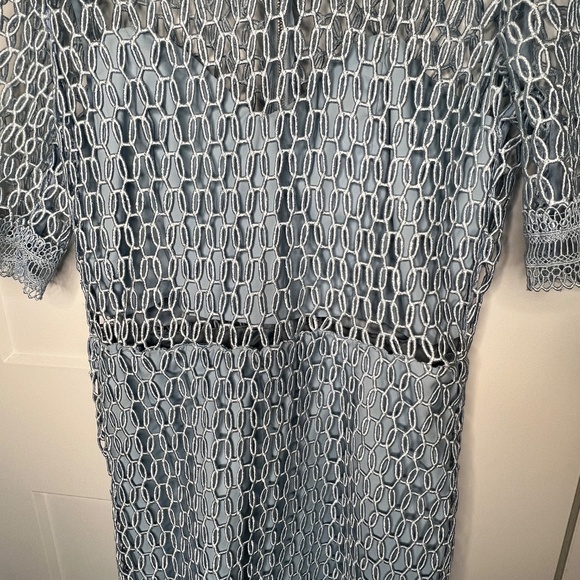 Bardot Fiona Mesh Light Blue Midi Dress Women's Size Large / 10 US - Picture 2 of 8